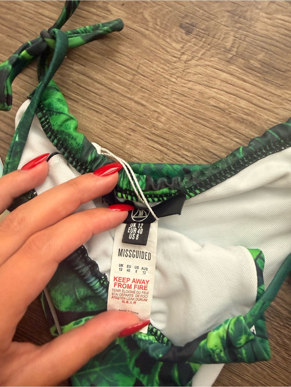 Missguided Leaf Print String Bikini Set - Picture 3 of 8